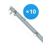 Monipakkaus 10x Noxion LED Loisteputkivalaisimet Vedenkestävä Kotelo Poseidon V2.0 | Sopii 1x150cm LED Putki