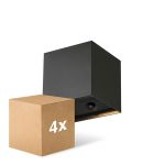 Monipakkaus 4x D'Lite Seinävalaisin Elingen Aluminium Musta Up & Down 2.9W 170lm - 830 Lämmin Valkoinen | IP65 - Akkukäyttöinen - Valotunnistin